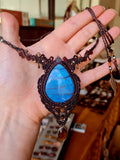 Labradorite Wrapped in Dark Mocca