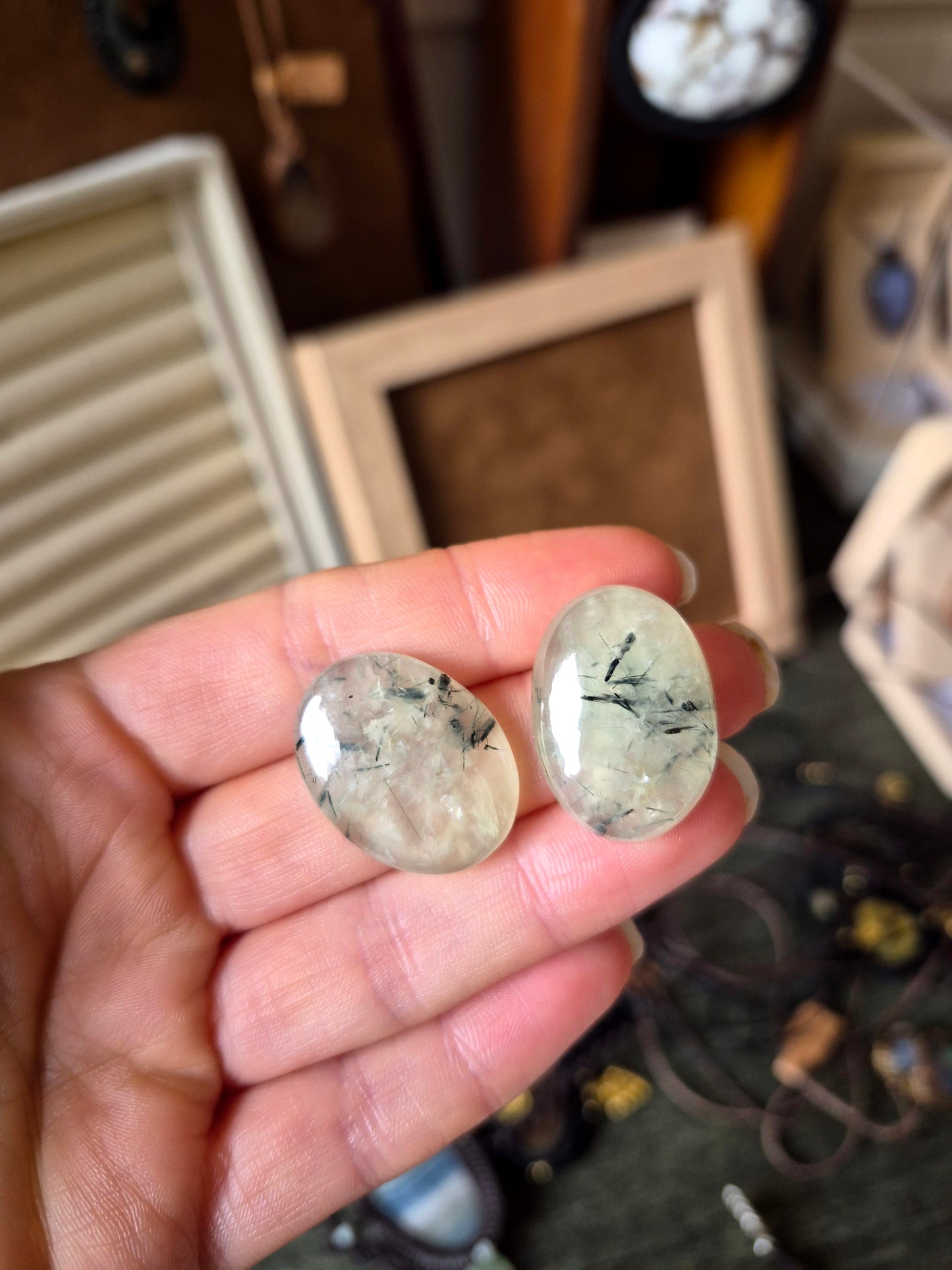 2 x Prehnite for Catherine