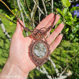 Moss Agate Wrapped in Flaxseed & Dark Mocca