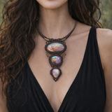 Purple Labradorite Wrapped in Dark Mocca