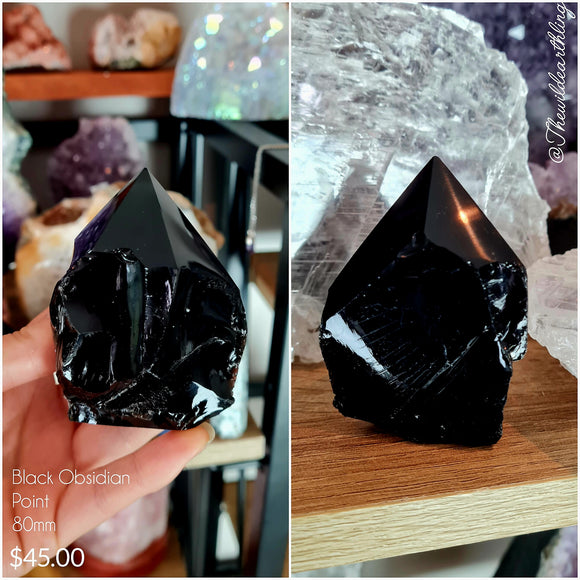 Black Obsidian semi Polished 80mm