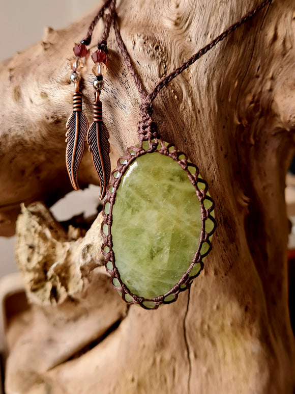 Green Aquamarine Wrapped in Dark Mocca