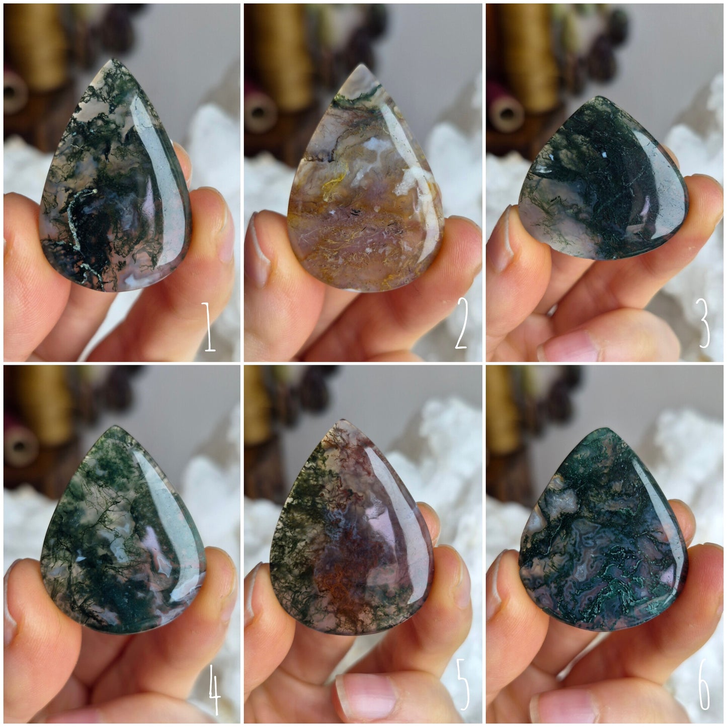 Moss Agate Teardrop