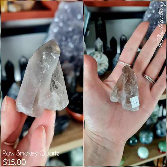 Raw Smokey Quartz Double Point