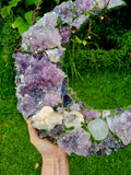 Hand Crafted Giant Amethyst Crystal Moon