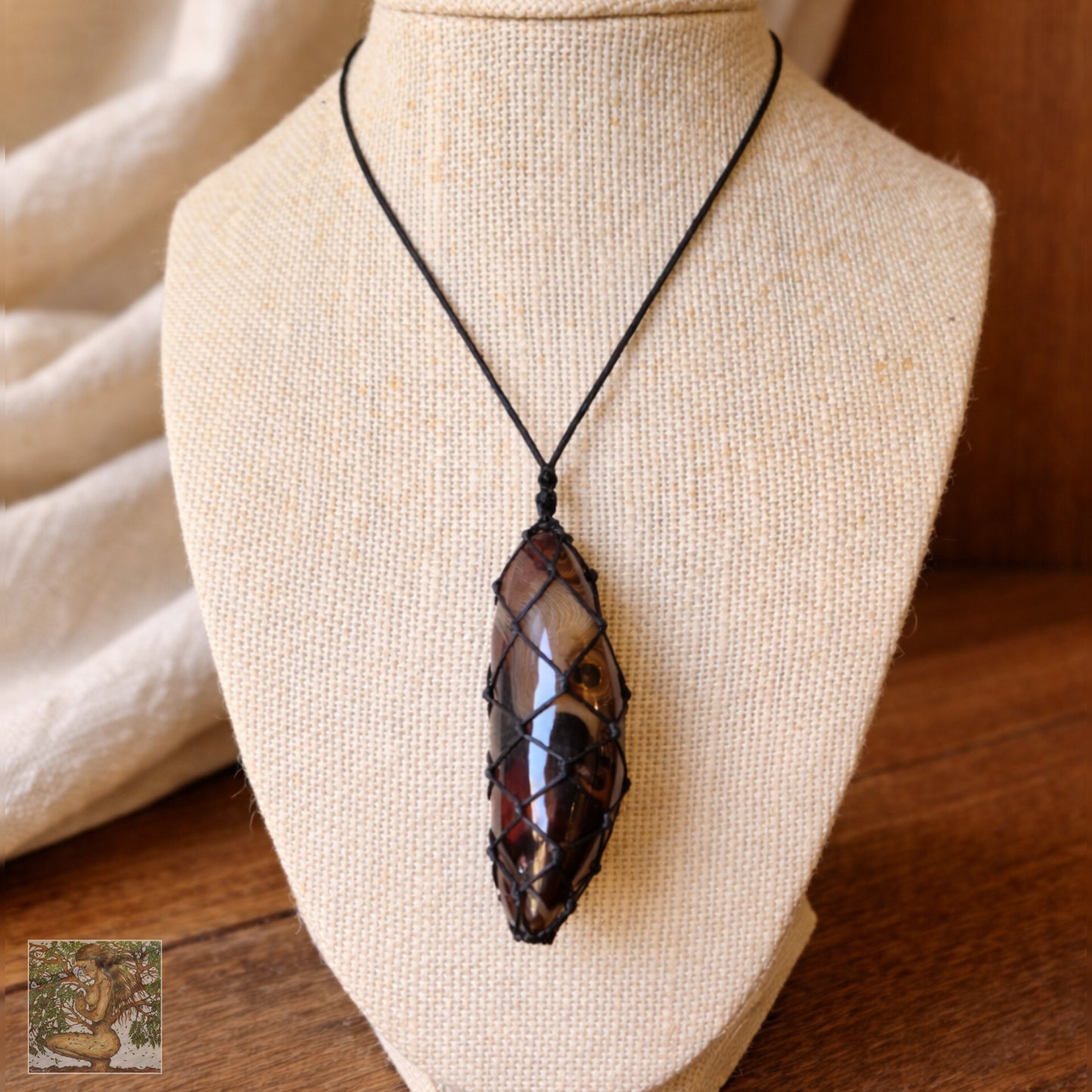 Banded Agate Wrapped in Black
