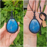 Blue Flash Labradorite Wrapped in Black