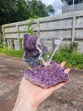 Amethyst Flower with Selenite Slab