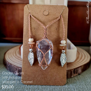Garden Quartz with Inclusions Wrapped in Caramel
