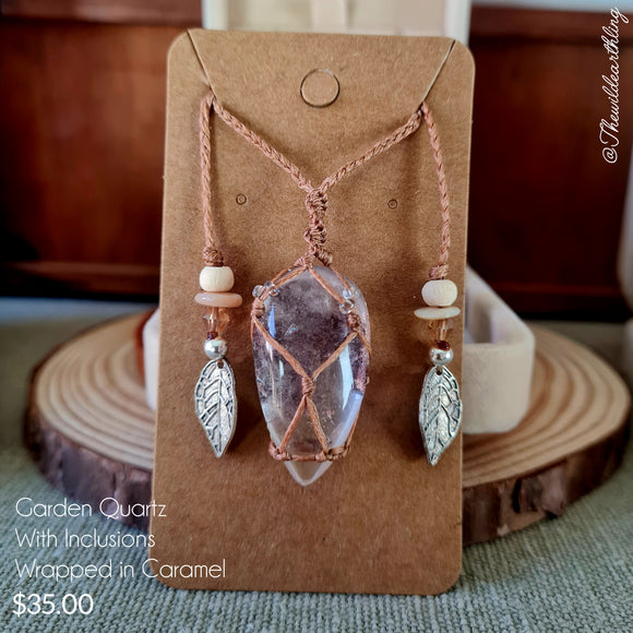 Garden Quartz with Inclusions Wrapped in Caramel