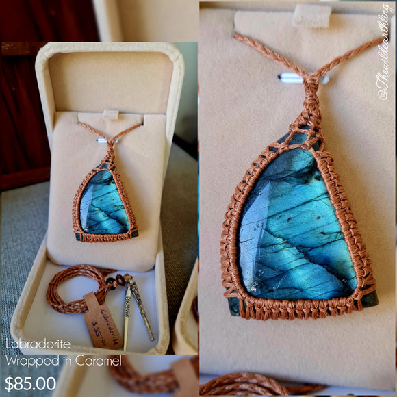 Labradorite Wrapped in Caramel