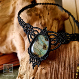 Labradorite Wrapped in Black