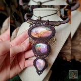 Purple Labradorite Wrapped in Dark Mocca