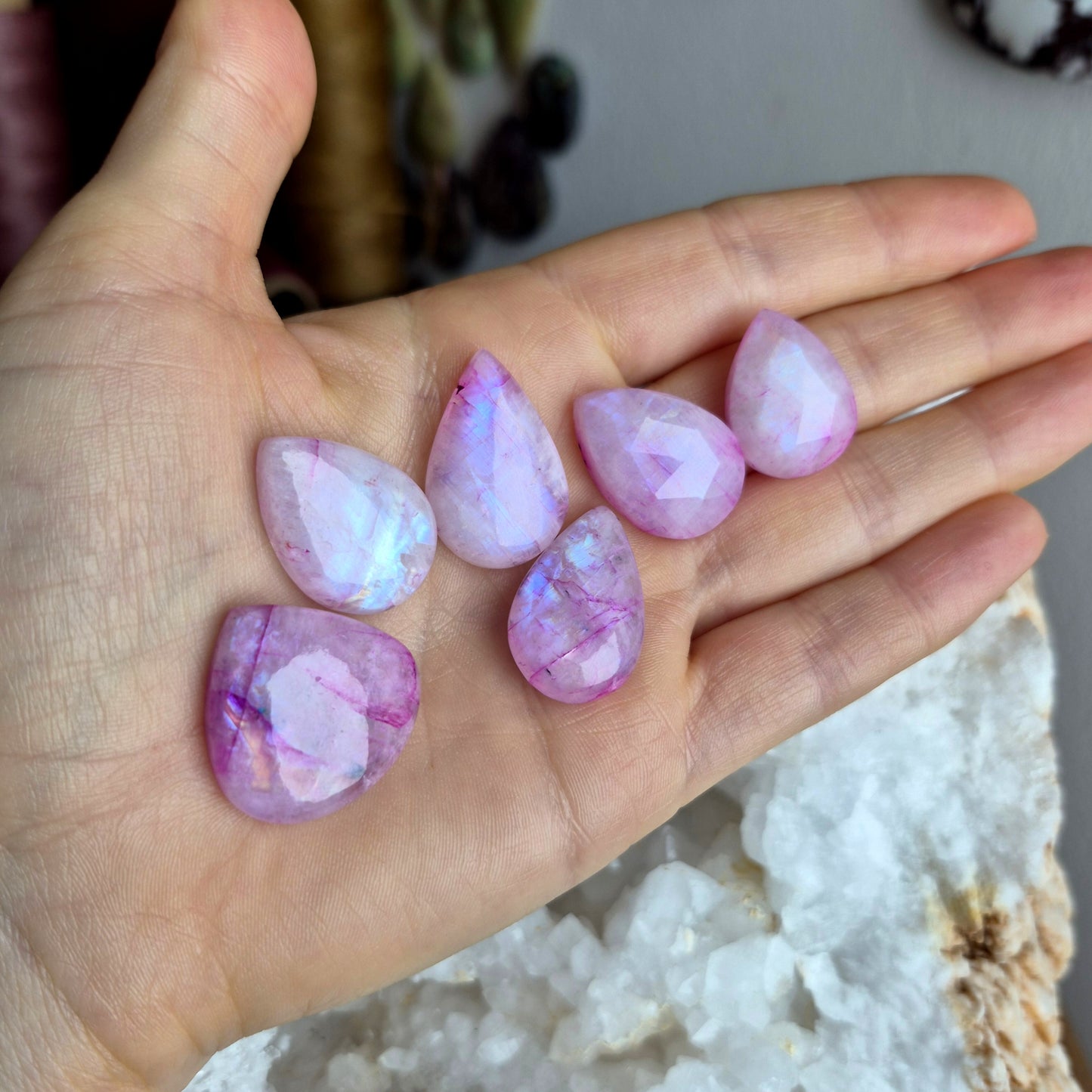 Pink Moonstone Teardrop