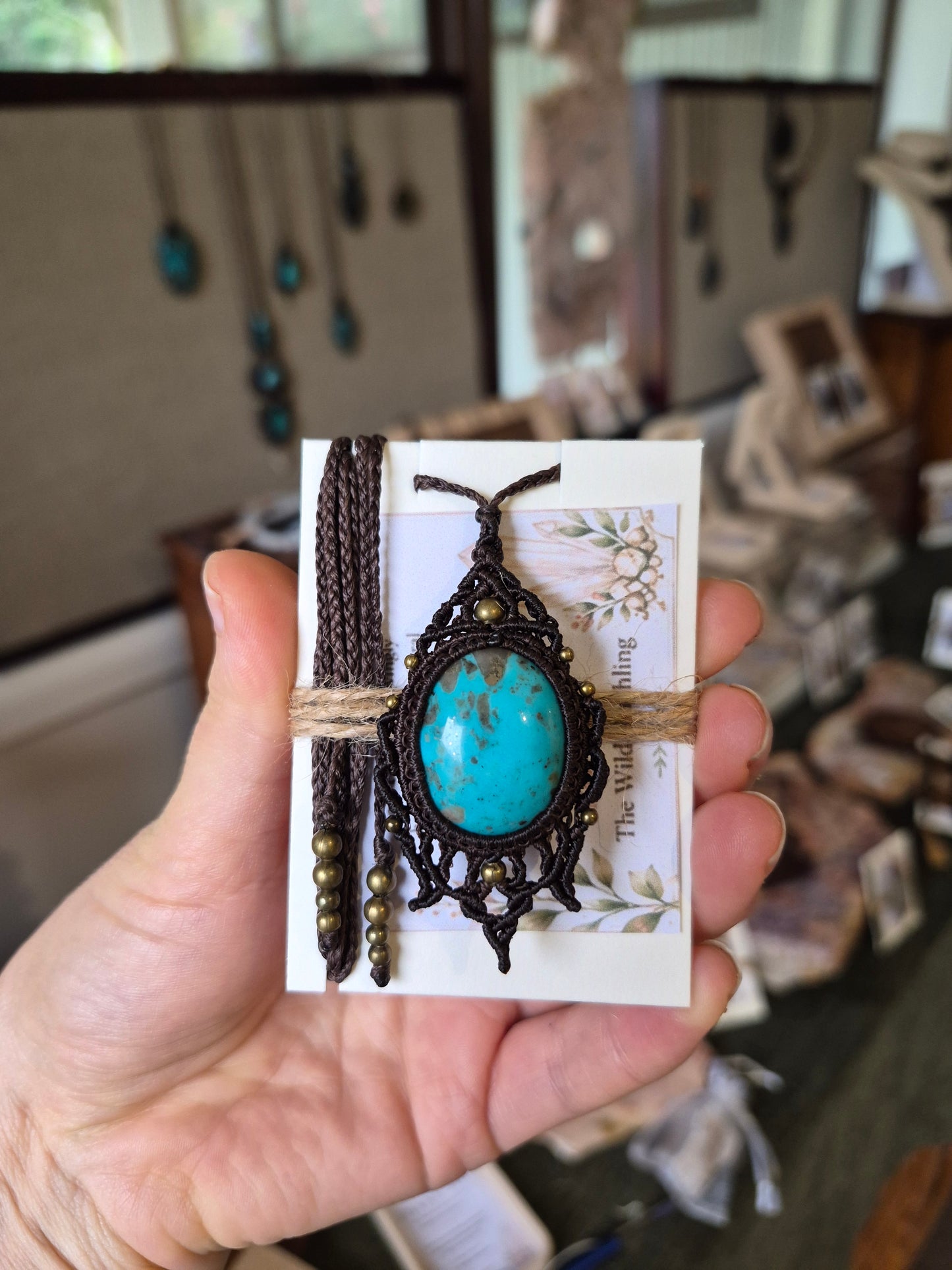 Blue Turquoise Wrapped in Dark Mocca