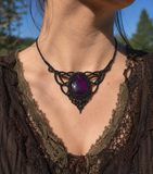 Deep Purple Amethyst Wrapped in Black