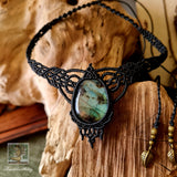 Labradorite Wrapped in Black