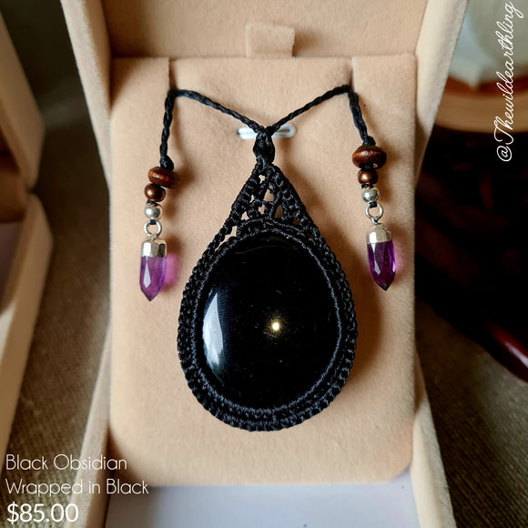 Black Obsidian Wrapped in Black