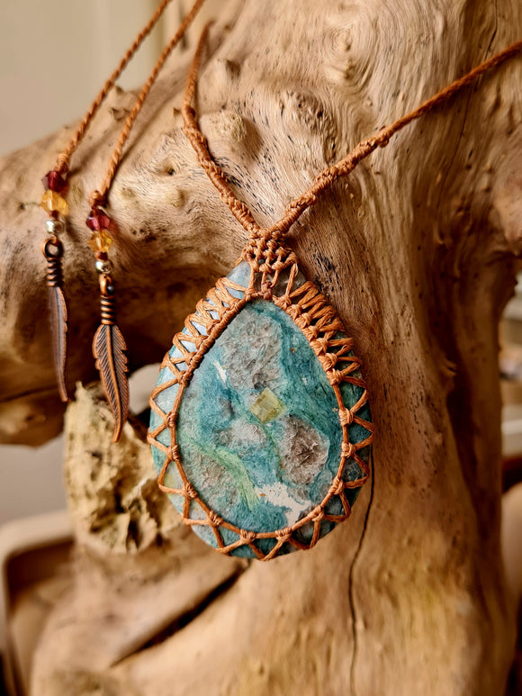 Green Azurite Wrapped in Caramel