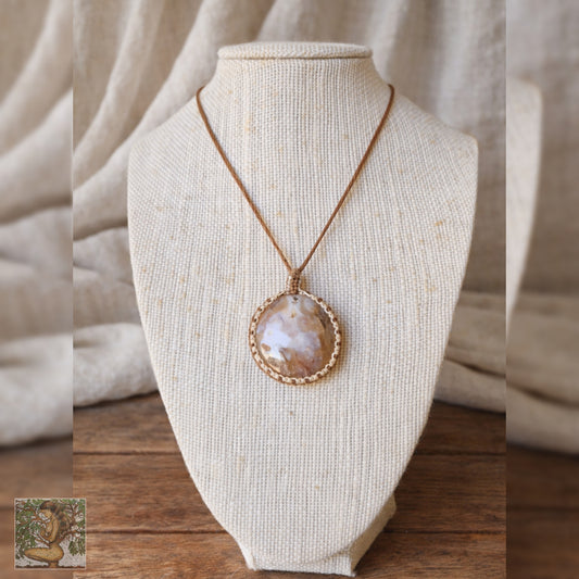 Chalcedony & Carnelian Wrapped in Caramel & Cream
