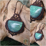 Green Labradorite Wrapped in Dark Mocca