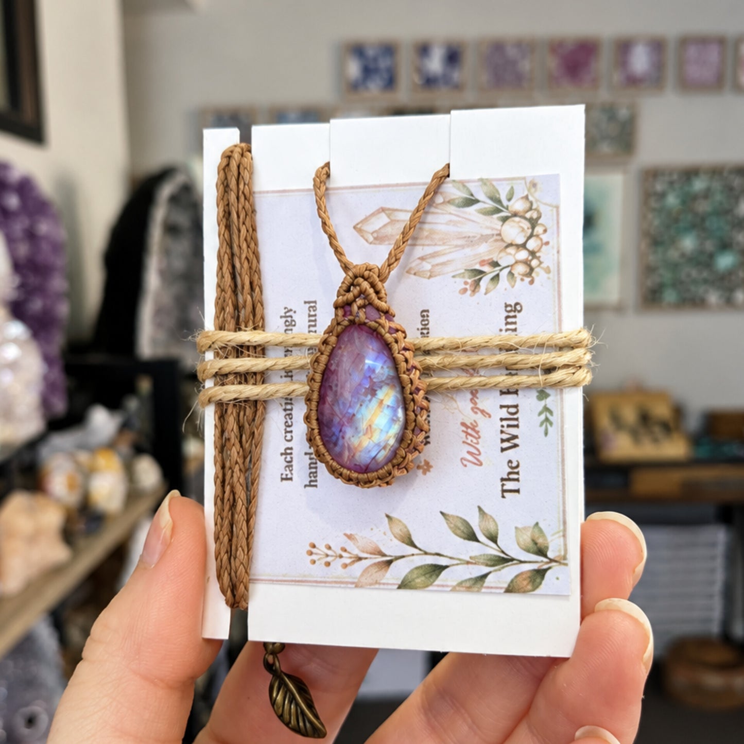 Pink Moonstone Wrapped Caramel