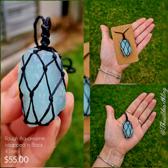 Aquamarine Wrapped in Black 41mm