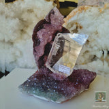 Amethyst Flower with Mounted Selenite Slab 590g