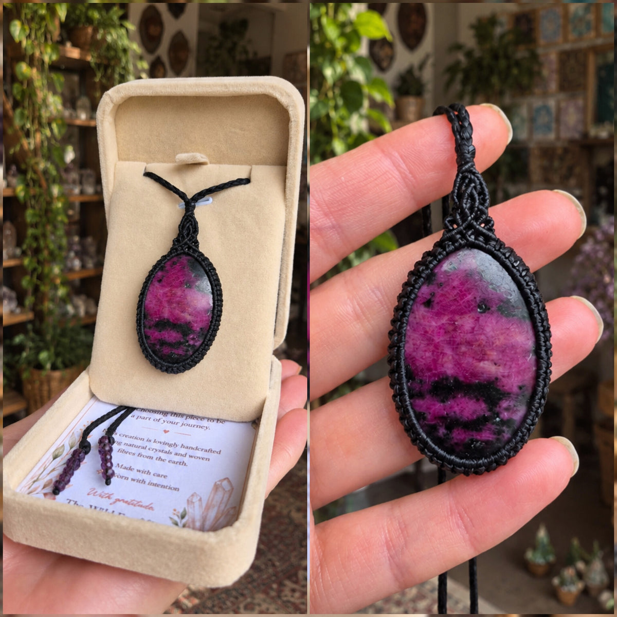 Ruby in Tourmaline Wrapped in Black
