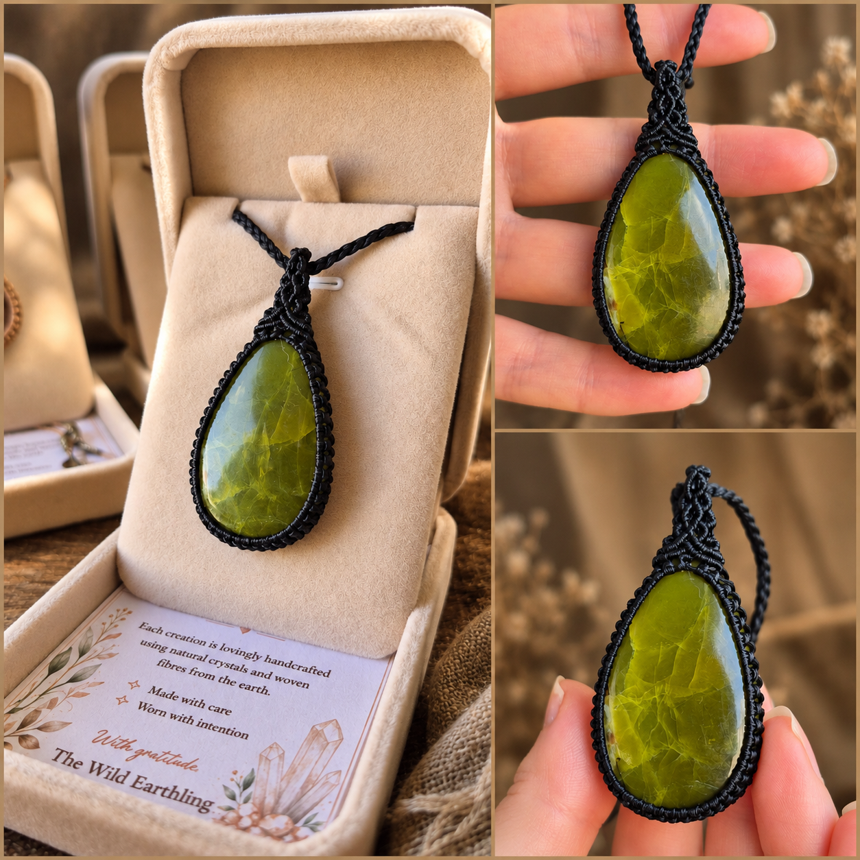 Green Opal Wrapped in Black