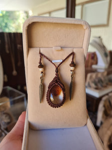 Garden Quartz with Inclusions Wrapped in Dark Mocca