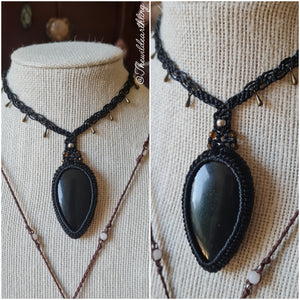 Black Obsidian Choker Wrapped in Black