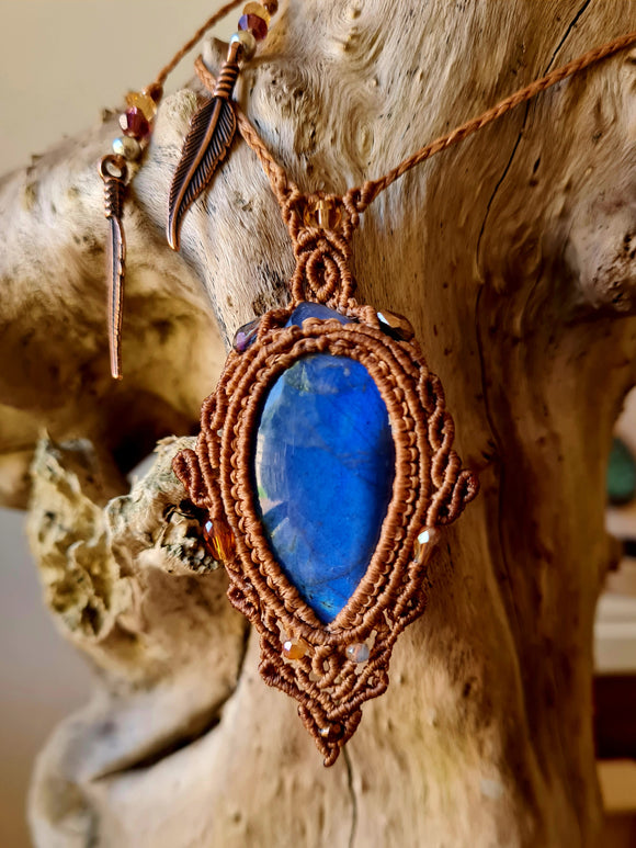 Labradorite Wrapped in Caramel