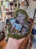 Baby Avatar on Amethyst and Labradorite Necklace