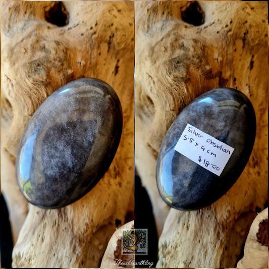Silver Sheen Obsidian Palmstone 43g