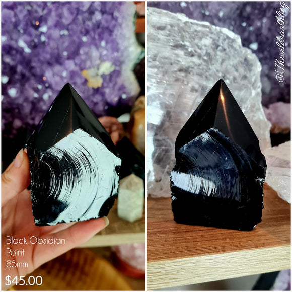 Black Obsidian semi Polished 85mm